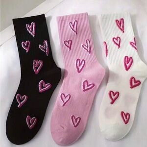 Heart Patterned Socks Set